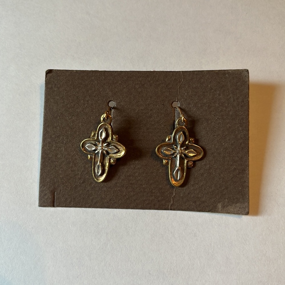 Vintage jeep collins cross earrings
